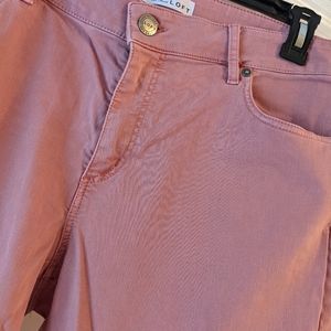 LOFT Dusty Rose Pink Denim Pants Jeans Size 14 / 32